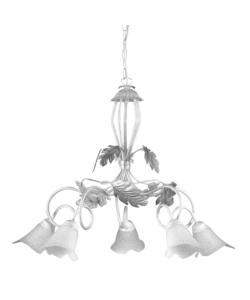 LAMPADARIO 5 LUCI ONLI "MARILENA" ARGENTO E14